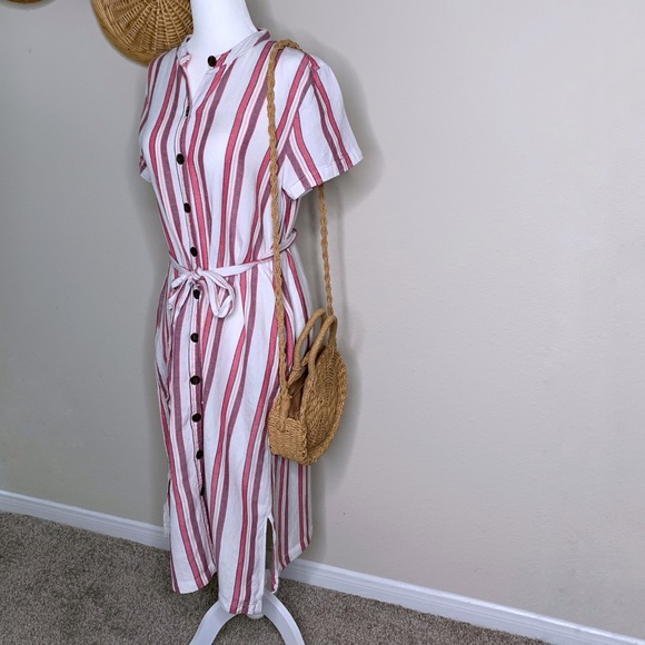 Loft Striped Button Down Dress - Picture 3 of 4